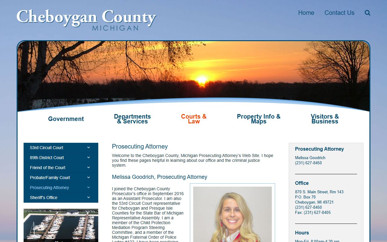 Cheboygan County prosecuting attorney criminal court records page