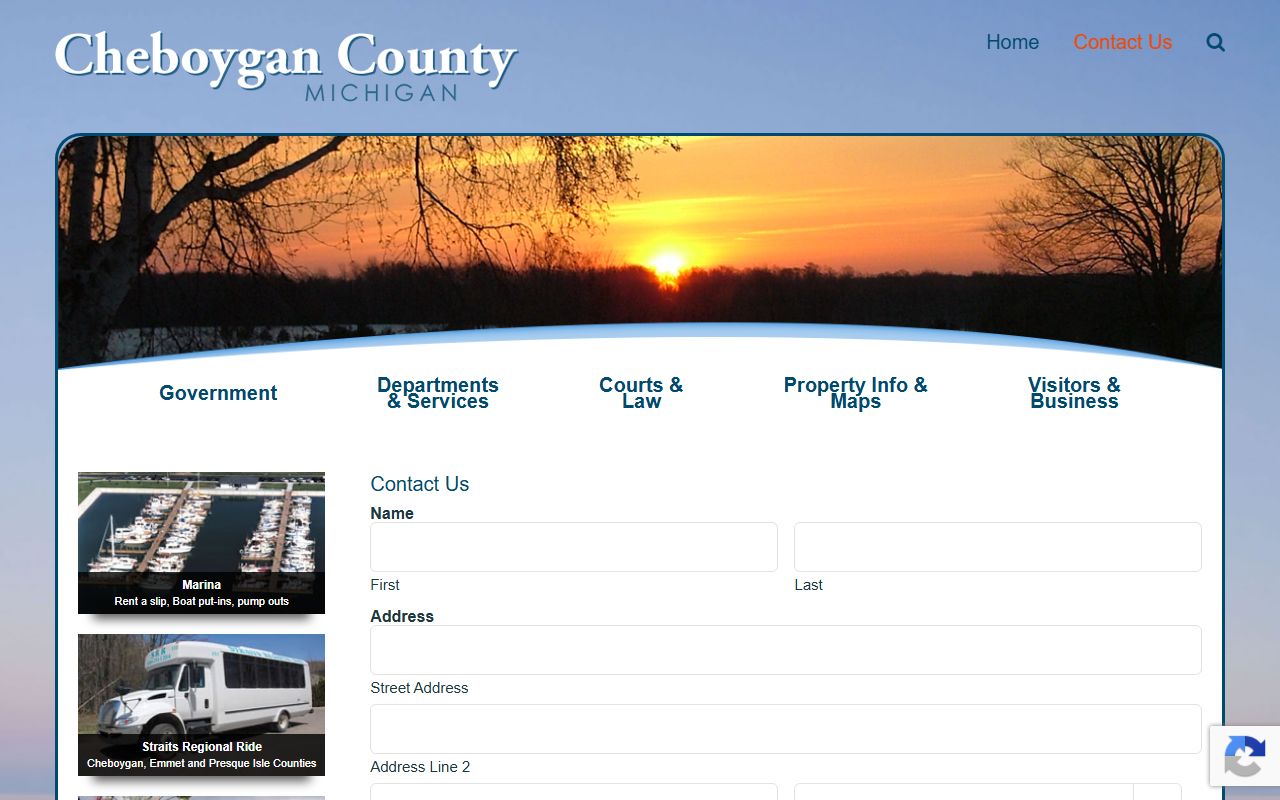 Cheboygan County contact page for the courthouse and court records offices