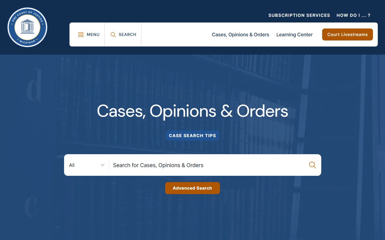 Michigan Courts case search covering Cheboygan County trial courts