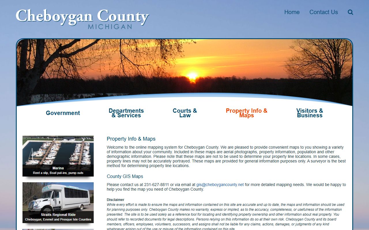 Cheboygan County property and maps hub for court records context