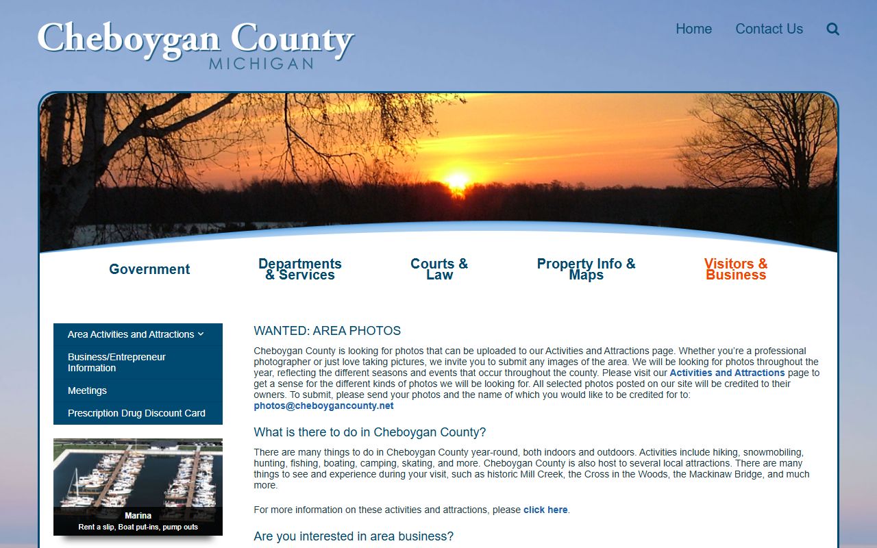 Cheboygan County visitor and business hub near the court records offices