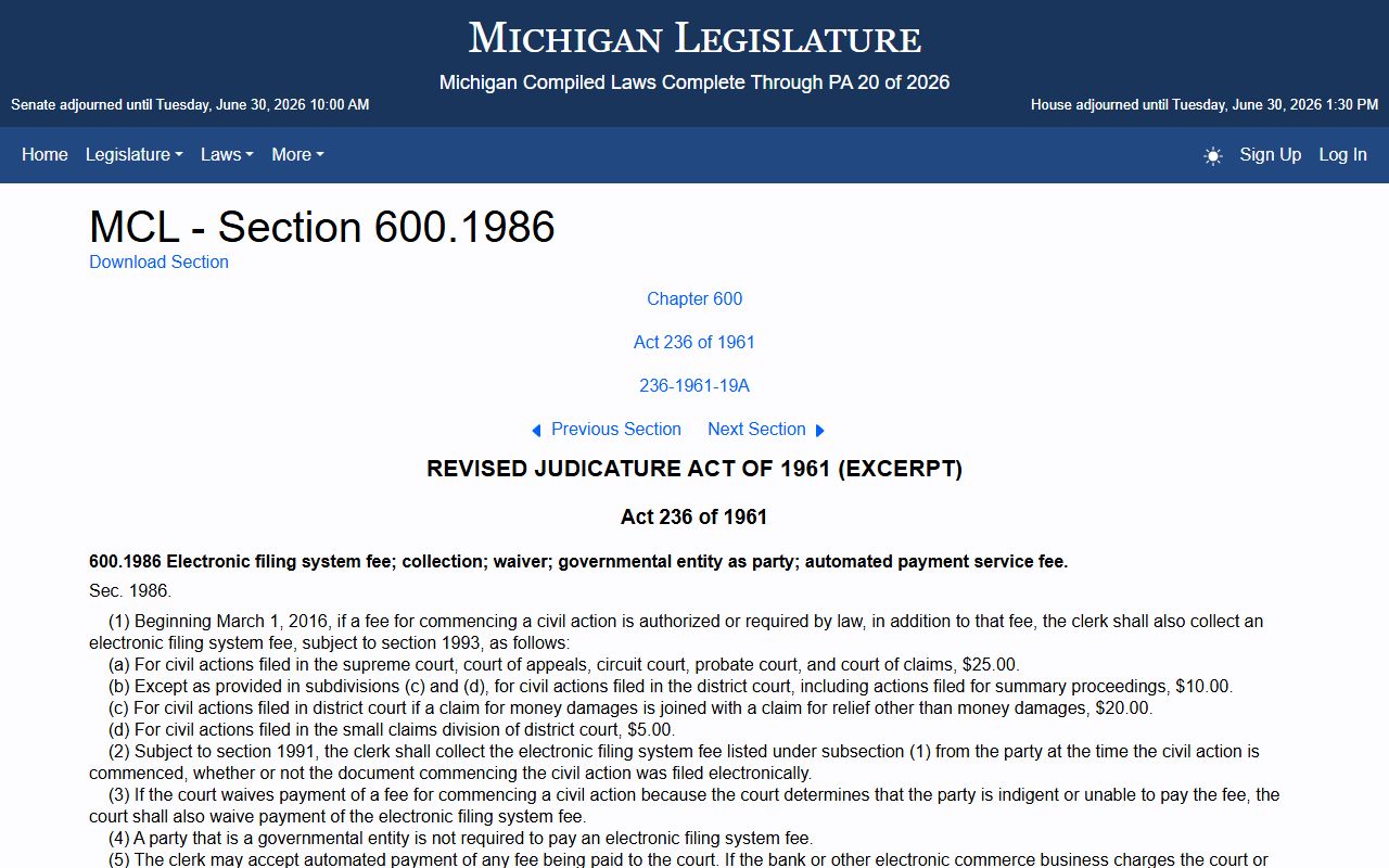 Cheboygan County divorce records court retention statute MCL 600.1986